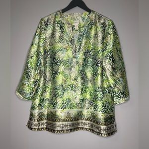 Chico's Patterned Blouse Size 12